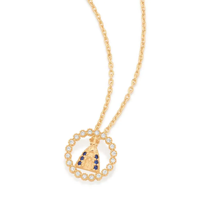 Collar con Colgante de Campana Chapado en Oro de 18K con Circonita Cúbica, Estilo Clásico Unisex, Cadena de Eslabones, Regalo de Joyería - Product Image 1