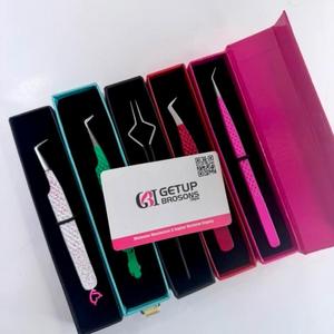 Pince à cils GETUP BROSONS en acier inoxydable, pointe lisse, outils de précision, emballage en boîte, logo personnalisé, modèle GBI-EET-1207 10mm - Product Image 3
