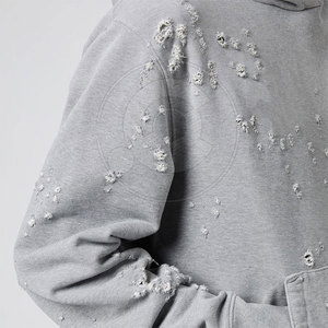 Sweat-shirts à capuche brodés effet vieilli avec logo personnalisé – Meilleur prix – Couleurs personnalisables – Fabriqués au Pakistan - Product Image 6