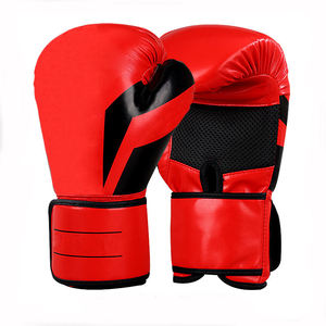 นวมชกมวย นวม MMA สำหรับผู้ใหญ่ หนัง PU แบบเต็มนิ้ว ปิดด้วยสายรัด กันน้ำ ระบายความชื้น อุปกรณ์ฝึกซ้อม สีดำ แดง น้ำเงิน - Product Image 5