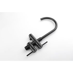 Rubinetto per vasca da bagno freestanding nero opaco ad alta portata con doccetta e miscelatore girevole, rubinetti doccia high-tech per vasche e docce - Product Image 3