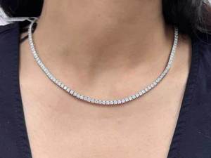 Collier tennis de luxe en moissanite, argent sterling 925, aspect diamant VVS, chaîne à maillons, unisexe, hip hop, cadeau de mariage, bijoux - Product Image 4