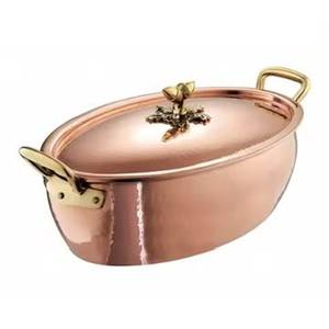 Stainless Steel Hammered Casserole Hot Pot Food Warmer Non-Stick Dishwasher Safe 33cm Diameter Traditional Serving Handi Pot - Product Image 3