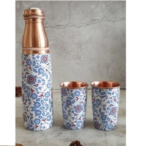 Classic Style Enamel Finishing <b>Bottle</b> Handmade Top Quality Pure <b>Copper</b> Water <b>Drinking</b> & Yoga <b>Bottle</b> At Affordable Price - Product Image 4
