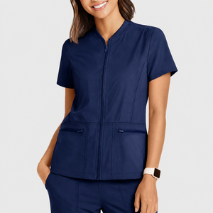 Nouveaux uniformes chirurgicaux élastiques, blouses d'infirmière à manches courtes avec fermeture éclair, vestes et pantalons médicaux, vêtements de travail pour hôpitaux, médecins et infirmières - Product Image 2