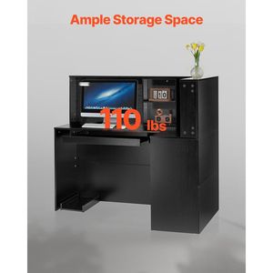 55Inch L-Shaped Reception Desk <b>Office</b> Front Counter Table Drawer Keyboard Tray Storage Cabinet Front Desk for <b>Office</b> Reception - Product Image 2