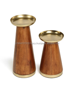 Porte-bougie en bois fait main vintage avec options personnalisables, nouveau design d'Inde pour la décoration de table de Noël à la maison - Product Image 4