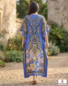 Printed Women <b>Kaftan</b> Dress Comfortable Loose Fit <b>Summer</b> Beach Wear Stylish Island Vacation Bulk Manufacturing Supply - Product Image 2