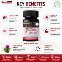 Complément Herbal pour la Santé du Foie à base de Chardon-Marie et de L-Arginine Haute Concentration, Marque Privée OEM, Fabriqué en Corée, Synergie Bien-être
