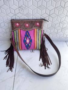 Couverture de selle aztèque péage à la main sculpture frange fronde bohème aztèque sacs en tissu Collection élégante sacs de vente chaude pour les femmes - Product Image 3
