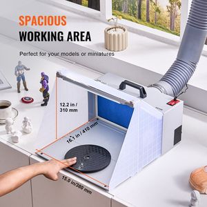 Kit de Cabina de Pintura Portátil con Aerógrafo, Luces LED y Ventilador de Extracción, Manguera de Extensión Incluida - Product Image 6