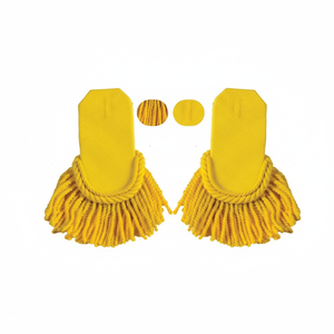 OEM ODM Wholesale High Quality Viscose <b>Material</b> Ceremonial Yellow Bullion Fringe Epaulettes for Duty Uniform - Product Image 4