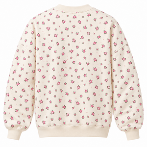 Sweat-shirt personnalisé pour femme à imprimé floral, col rond, 100% coton, tissu molletonné français, pull décontracté - Product Image 2