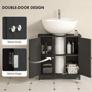 Mobili da Bagno in Legno Massello con Armadietto a Specchio in PVC Impermeabile, Nessuna Spedizione nei Fine Settimana - Product Image 3