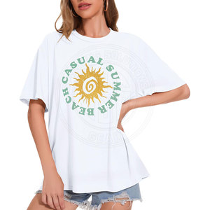 เสื้อยืดโอเวอร์ไซส์ผู้หญิง ผ้าฝ้ายทรงหลวม สวมใส่สบาย แขนสั้น สำหรับผู้หญิง สไตล์สตรีทแวร์และเสื้อผ้าใส่ประจำวัน - Product Image 6