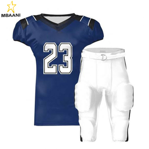 Camiseta de Fútbol Americano para Hombre, Cuello en V, Manga Corta, Uniforme Sublimado de Malla, Pantalones Blancos de Poliéster que Absorben la Humedad con Protecciones - Product Image 2