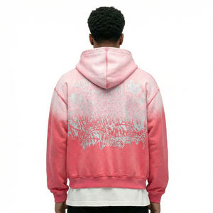 Sweat à capuche zippé en molleton 420 g/m² 100 % coton, coupe classique, écologique, respirant, avec strass, personnalisé, pour homme, effet délavé et vieilli - Product Image 3