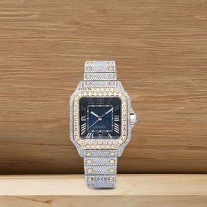 Indian Supplier's Moissanite Watch, Popular Luxury Diamond Look <b>Wristwatch</b>, Low Cost Rapper Style Hip-Hop Moissanite Watch - Product Image 1