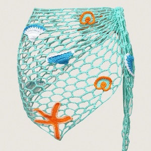 Pareo de punto de ganchillo transpirable con diseño de estrella de mar, hecho a mano, conjunto de ropa de baile exótica al por mayor, cubrebaños huecos para playa - Product Image 1