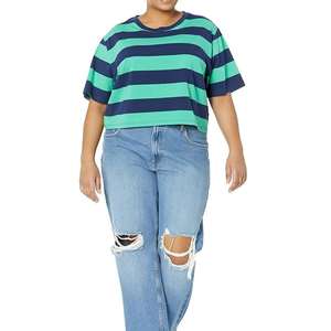 T-shirt court ajusté pour femme, en toile de soie/coton, personnalisable avec logo, style vintage, écologique, respirant, qualité supérieure, vente en gros 2026, OEM - Product Image 6