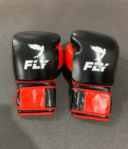 Gants de boxe professionnels unisexes en cuir de vachette véritable, fermeture auto-agrippante, protection complète des doigts, évacuation de l'humidité - Product Image 1