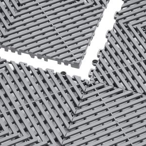 Tappetini Modulari a Incastro 12 X 12, 55 Pezzi, Antiscivolo, Grigio, in PP, per Drenaggio e Pavimentazione, Tappetini per Auto - Product Image 2