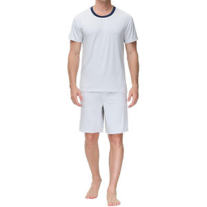 Conjunto Deportivo Informal de Corte Regular, Color Sólido, Personalizable, Transpirable, Cuello Redondo, Camiseta de Manga Corta de Algodón para Hombre - Product Image 1