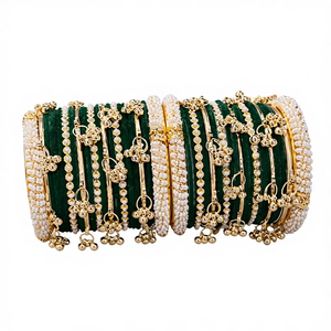 Bracelets Churiyan Géométriques Plaqué Argent Perles de Cachemire Dorées Multicolores de Qualité Supérieure pour Mariage et Fêtes, Prix de Gros - Product Image 1