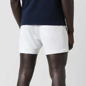 Shorts décontractés pour hommes et garçons, blancs, couleur unie, en toile respirante 100 % coton, séchage rapide, taille mi-haute, fermeture élastique - Product Image 3