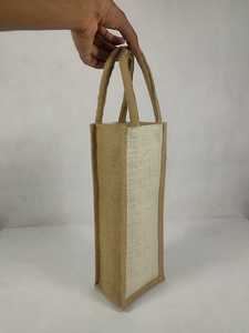 Eco-Friendly Jute Wine <b>Bottle</b> <b>Gift</b> <b>Bag</b> with Rope Handles - Product Image 2
