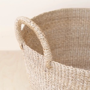 Natural Seagrass Jumbo Round <b>basket</b> with Handles Handmade <b>Storage</b> <b>Basket</b> Wholesale eco-friendly Made in Vietnam - Product Image 3