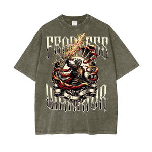 Camiseta sin mangas para hombre, personalizada por el fabricante, de alta calidad, con serigrafía, estilo vintage, lavado ácido, manga corta, informal, lisa, con letras. - Product Image 4