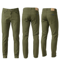 MASTER TEXTILE Celana Kasual Pria Ringan untuk Musim Panas, Potongan Lurus, Katun/Spandex, Pinggang Sedang, Tenun Twill, Bernapas, Kancing Depan