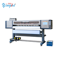 Impresora UV de rollo a rollo YingHe de 1.8 metros con 4 cabezales I3200, CMYK+Blanco+Verniz, impresión multicapa, nueva, automática y flexible.