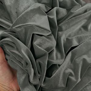 Smooth Cement Silver Velvet Cloth Solid Woven 100% Polyester Heavyweight Fabric Wrinkle Resistant Breathable Luxury Suit Girls - Product Image 1