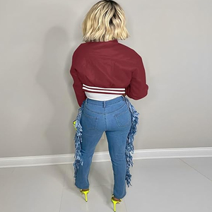 Premium Womens Letterman Jacket Cropped Varsity Manufacturer USA - Product Image 4