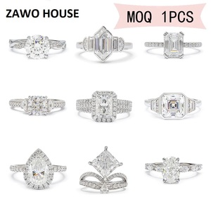 Anillo Unisex de Plata de Ley 925 con Baño de Oro de 18K, Perla de Agua Dulce, Corte Baguette, Moissanita y Pavé, Estilo Hip-Hop, de ZAWO HOUSE - Product Image 6