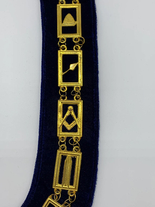 Collar de Oficial Masónico de Grados de los Aliados, con Moiré Dorado, para Regalia Masónica y Collar de Cadena para Oficiales de la Francmasonería - Product Image 5