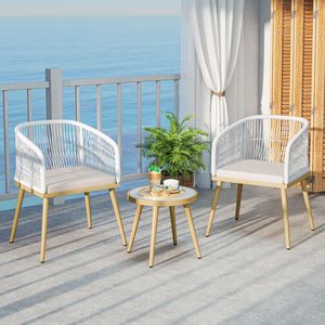 Juego de Muebles de Jardín de 3 Piezas, Mimbre Sintético, Estilo Bistro - Product Image 2