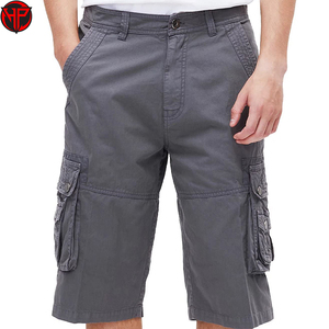 Shorts cargo pour hommes, unis, longueur genou, décontractés, utilitaires, taille élastique, pour l'extérieur, été - Product Image 1