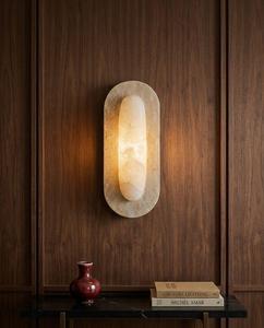 Marble Wall <b>Sconce</b> Oval Wall Lamp Natural Stone <b>Light</b> for Bedroom Bathroom Hotel Corridor - Product Image 4