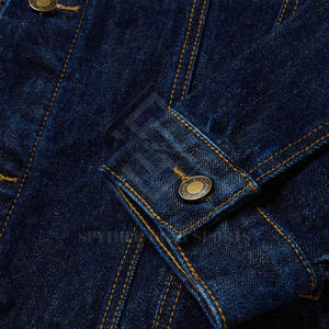 Veste en jean décontractée unie pour homme, hiver 2026, col montant, 100 % coton, respirante, écologique, confortable, service OEM - Product Image 4