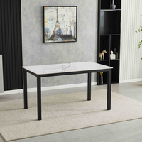 Table à manger moderne de luxe extensible et pliable avec plateau en céramique et base en métal pour la maison et l'hôtellerie
