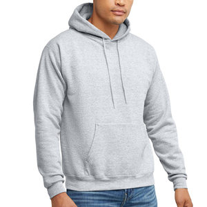 Sudaderas con capucha grises heather de algodón básico al por mayor para hombre, sudadera premium 100% algodón para comodidad informal y estilo moderno - Product Image 5