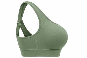 Sujetador deportivo para mujer con tirantes anchos cruzados en la espalda, almohadillas extraíbles, elástico, sin aros, de secado rápido, soporte medio, de Spandex/Nylon - Product Image 4