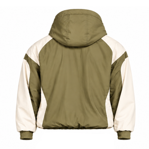 <b>Mens</b> Olive Green Contrast Color Windbreaker <b>Hoodie</b> Quarter Zip Lightweight Pullover Outdoor Athletic <b>Running</b> Jacket - Product Image 2