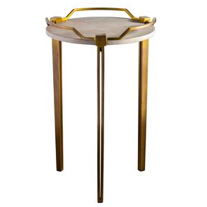 Mesa Auxiliar de Aluminio Fundido de Alta Calidad, Muebles de Primera Calidad, Detalle Metálico, Otomanas para Sala de Estar, Hogar u Hotel, en Latón - Product Image 1