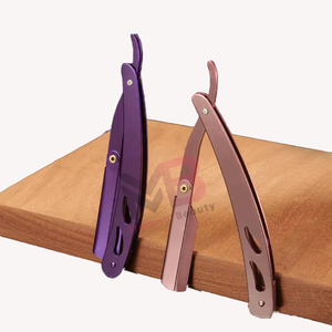 Rasoir droit noir à lame remplaçable avec logo personnalisé, en acier inoxydable antibactérien, pour rasoir droit - Product Image 6