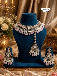 Kundan <b>Pearl</b> Gold Plated Bridal <b>Necklace</b> <b>Set</b> with Earrings Indian Wedding Imitation Jewellery <b>Set</b> - Product Image 4
