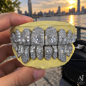 Grillz dentaire personnalisé en argent 925 avec moissanite taille ovale, micro-incrustation, bijoux dentaires Hip Hop pour cadeau de fête - Product Image 4